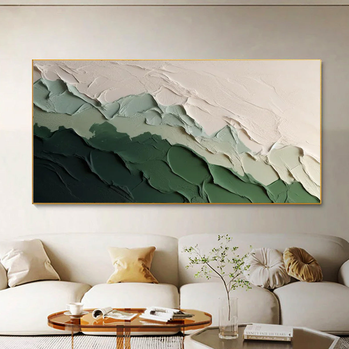 Ocean-themed oil painting wall decoration, hand-painted abstract artwork OP#001