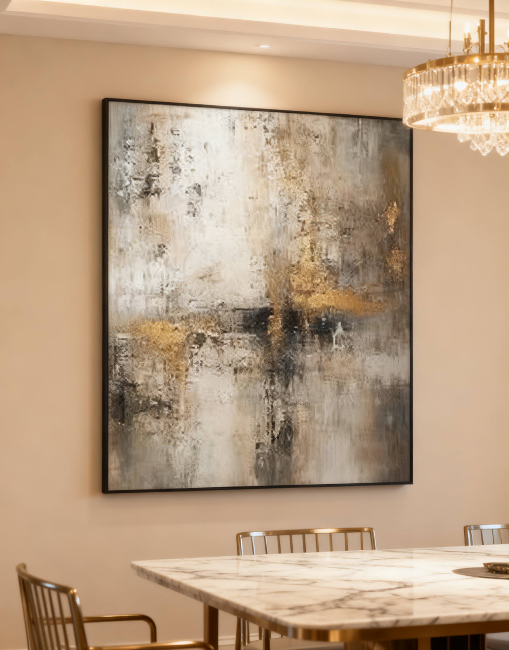 Beige & Brown Abstract Painting #BBA 040