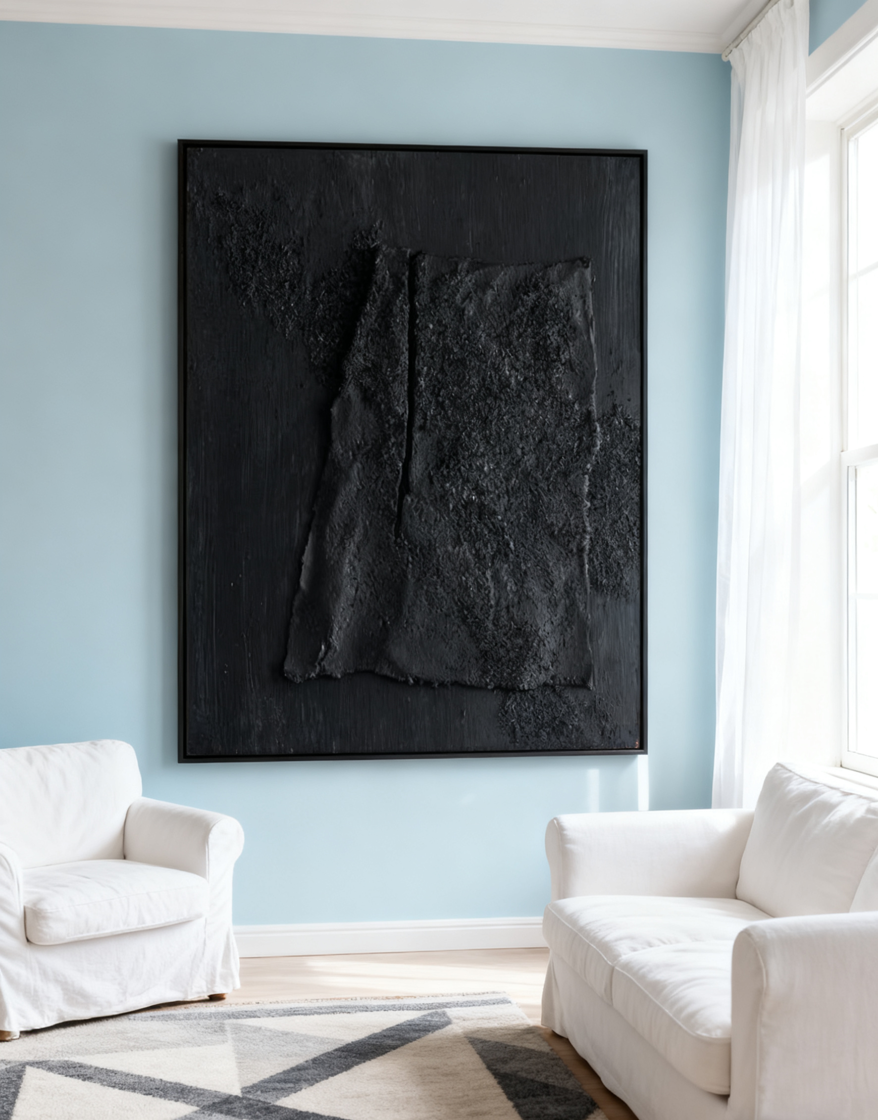 Black Minimalist Abstract Painting #BM 001