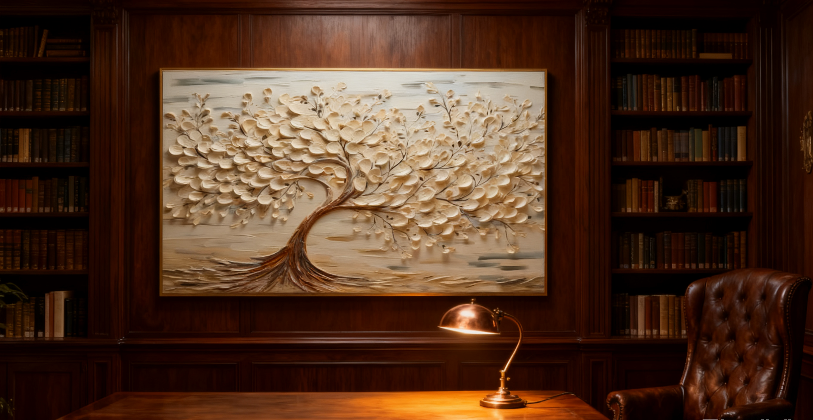 Hand-Painted 3D Tree Art on Canvas for Modern Living Rooms #FT 015