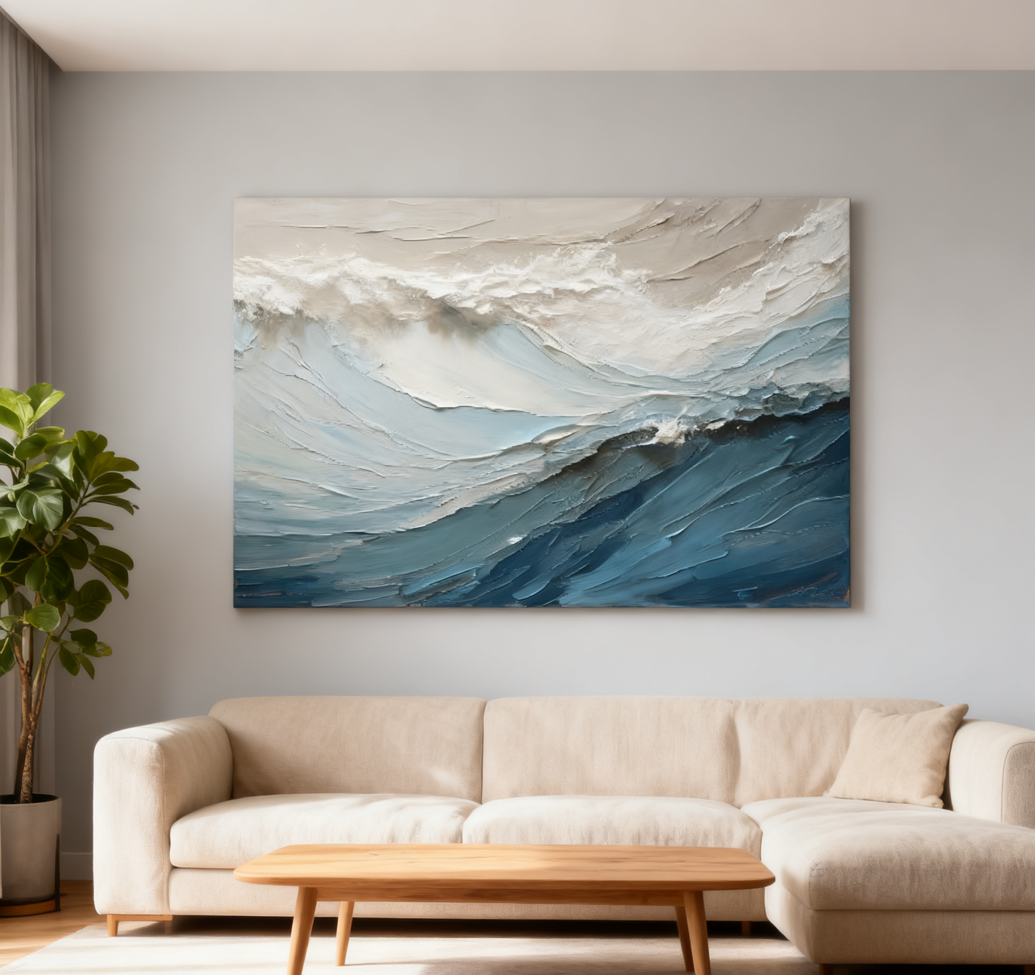 Blue & Green Abstract Painting #CXA 017