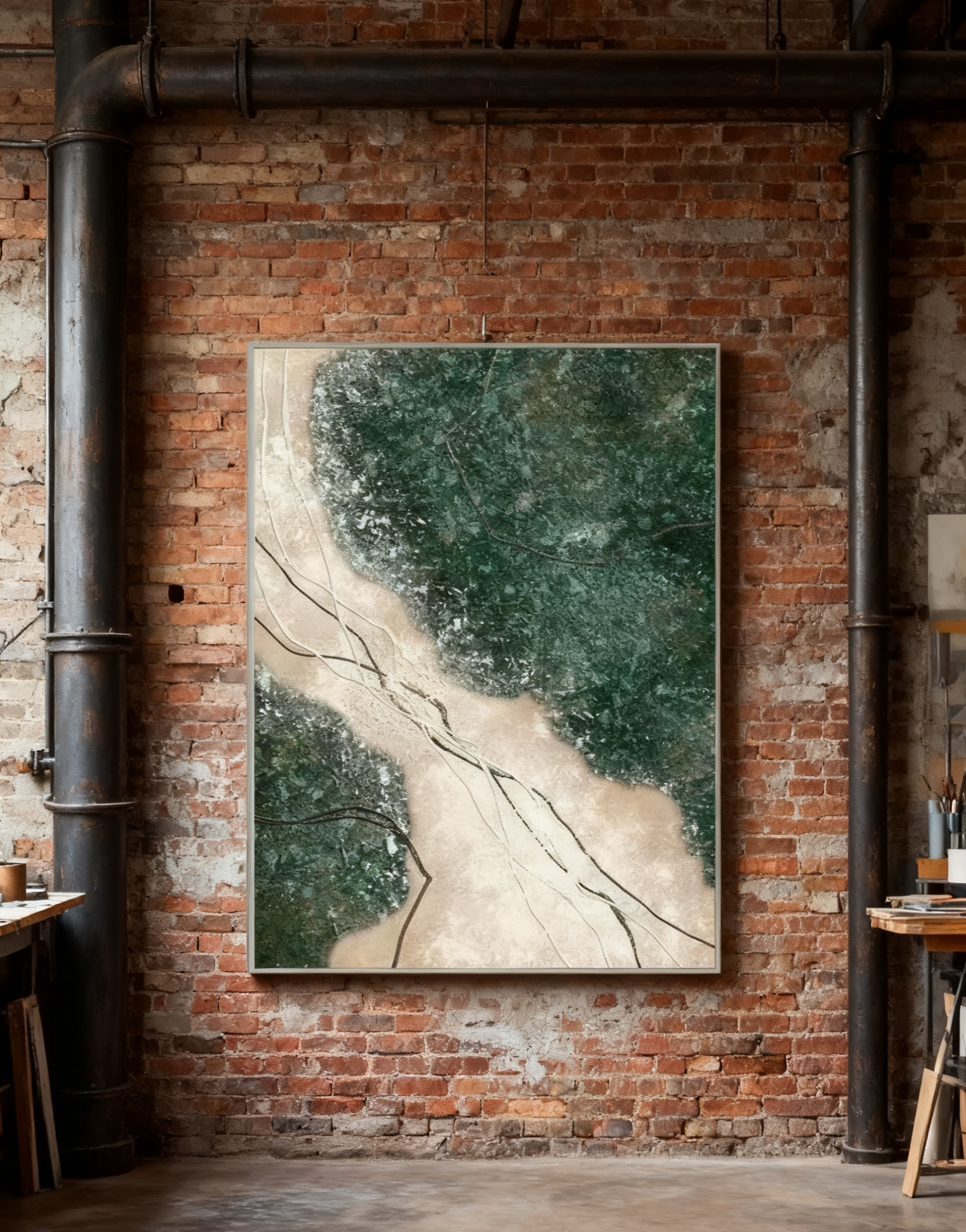 Blue & Green Abstract Painting #CXA 007