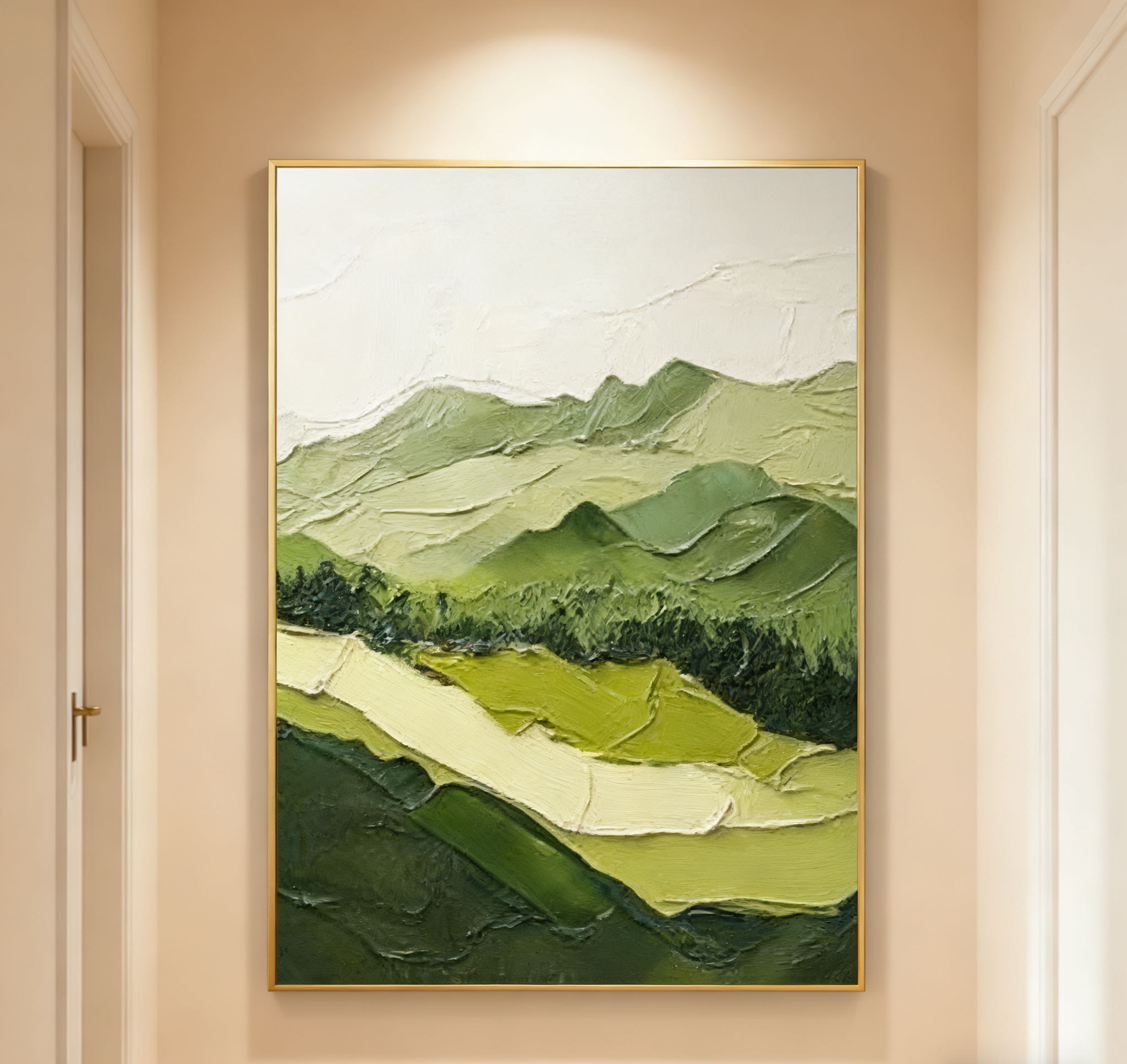 Modern Green Mountain Wall Art Nature-Inspired Decor for Contemporary Spaces #BGM 037