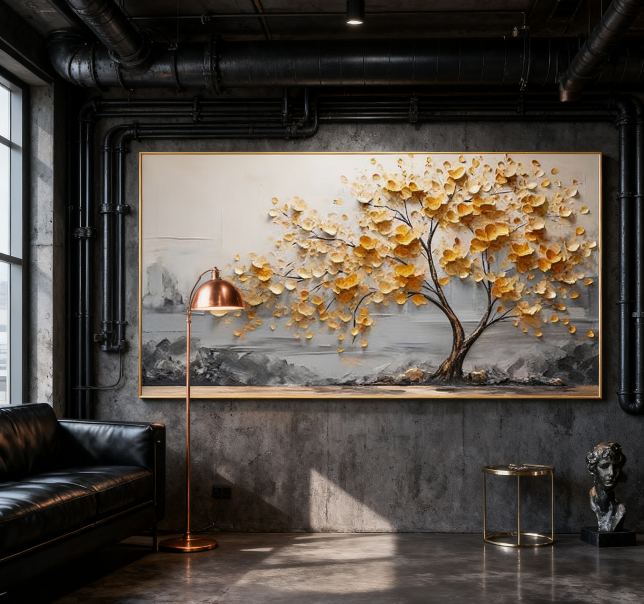 Golden Blossom Tree Art - Textured Wall Decor #BGM 010