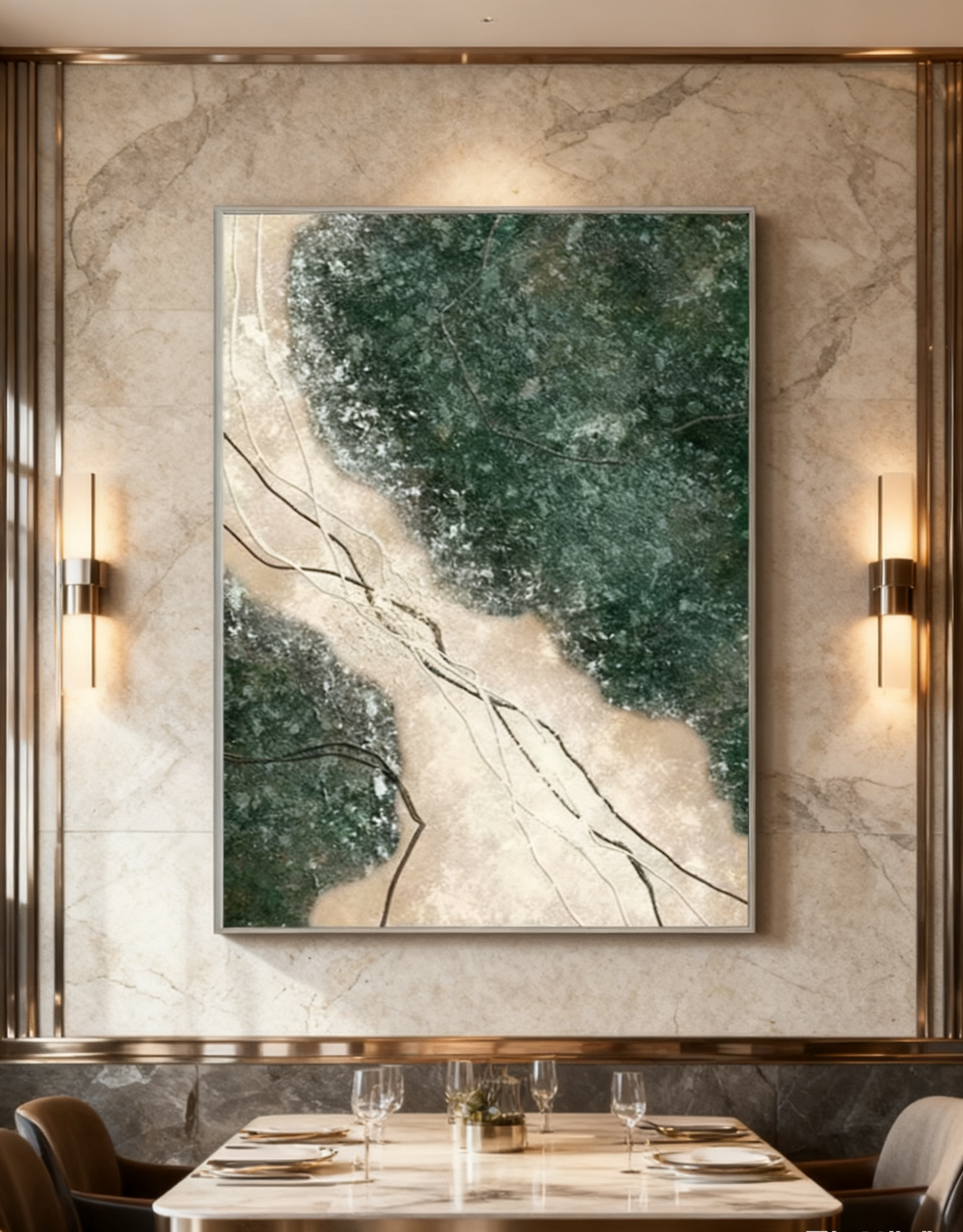 Blue & Green Abstract Painting #CXA 007