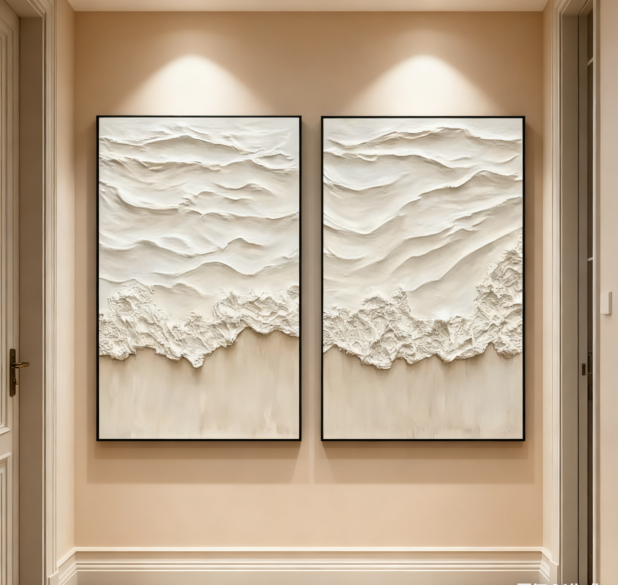 Textured Beach Waves Canvas Set for Coastal Home Decor #BBS 012