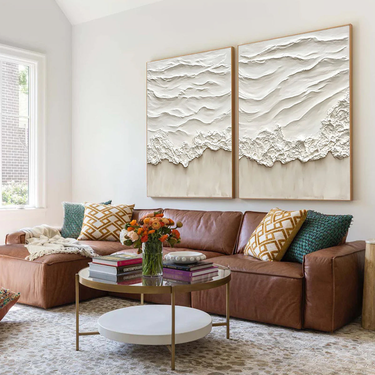 Ocean-themed oil painting wall decoration, hand-painted abstract artwork OP#007