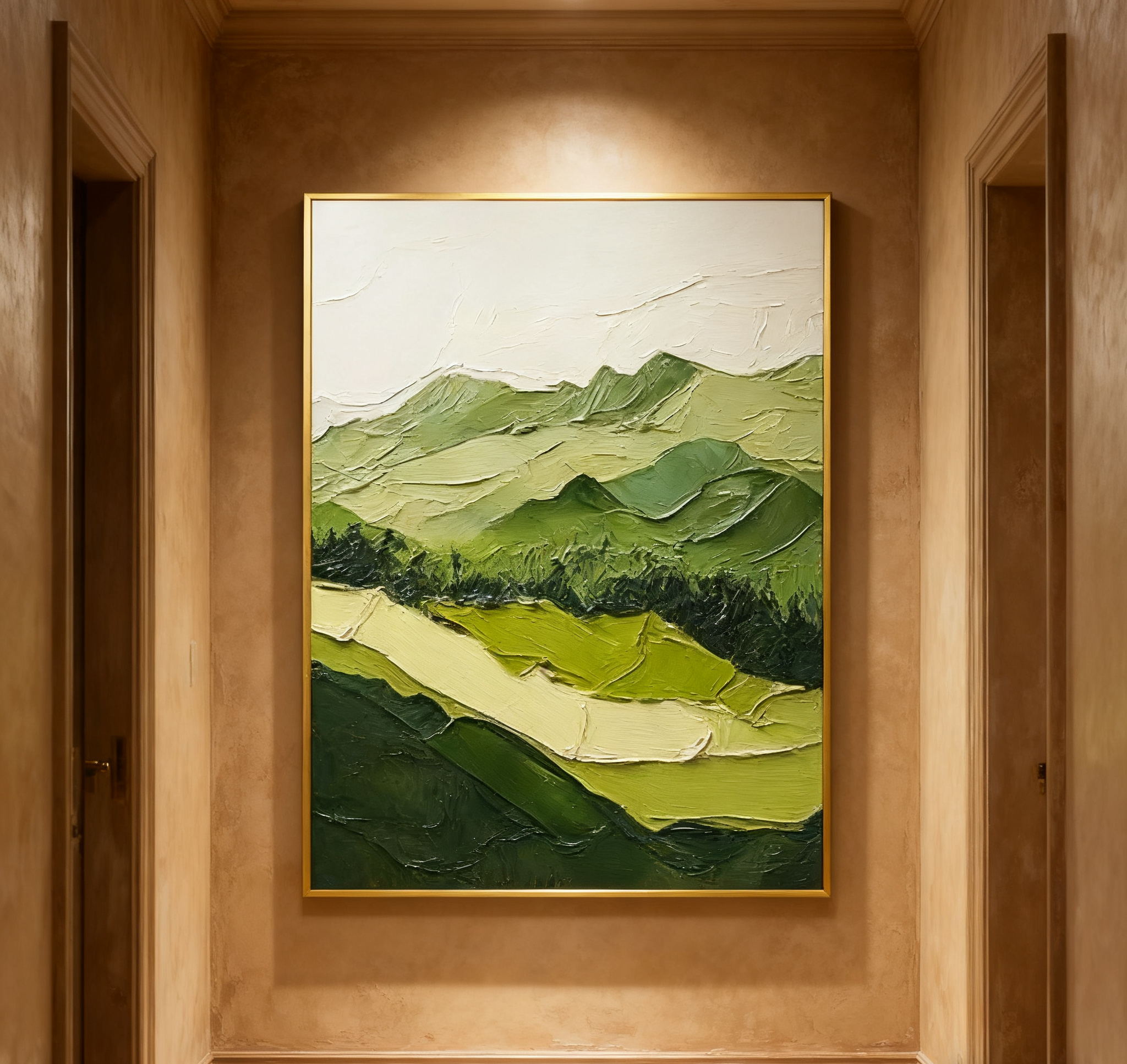 Modern Green Mountain Wall Art Nature-Inspired Decor for Contemporary Spaces #BGM 037