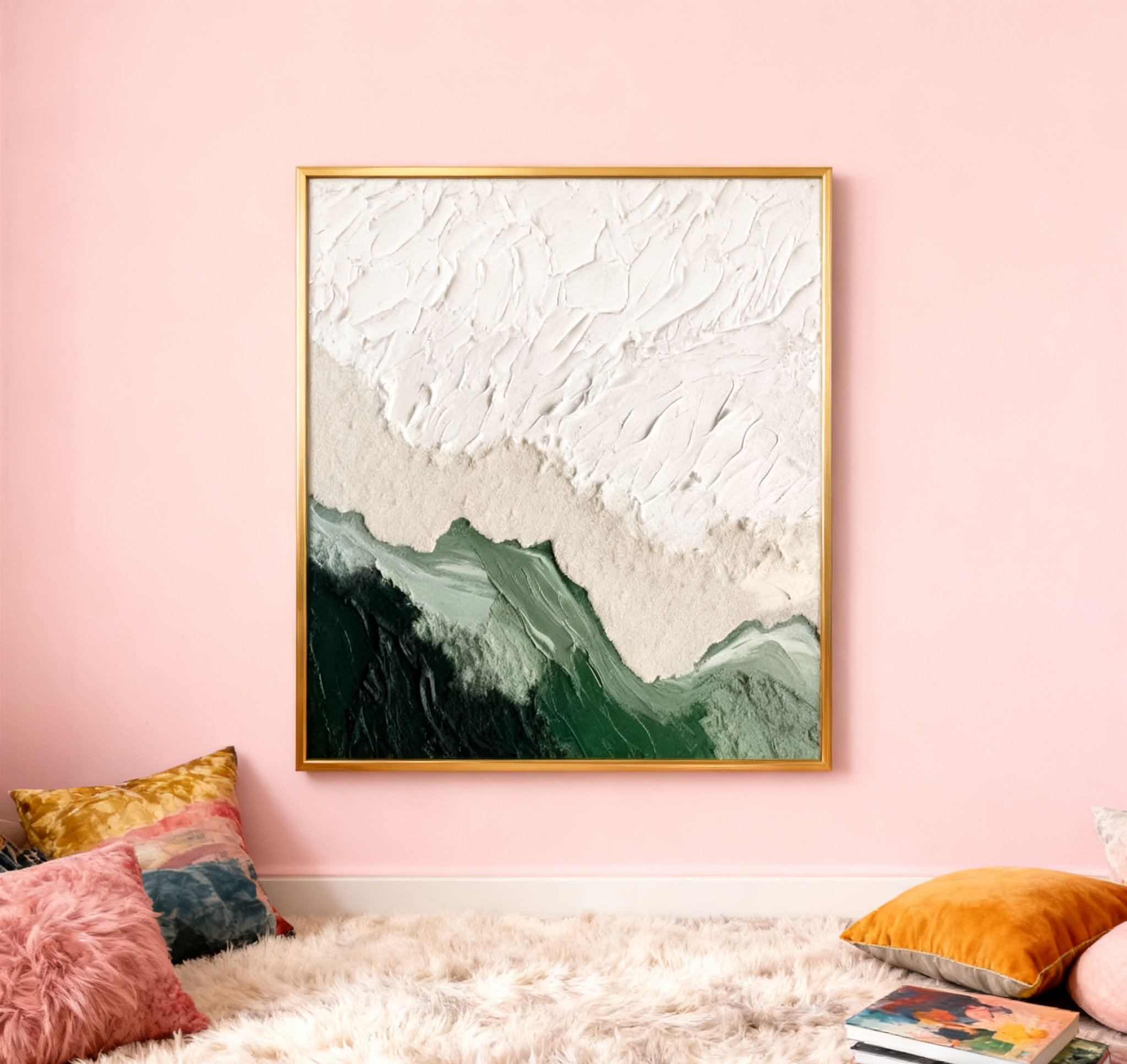 Blue & Green Minimalist Abstract Painting #BGM 001