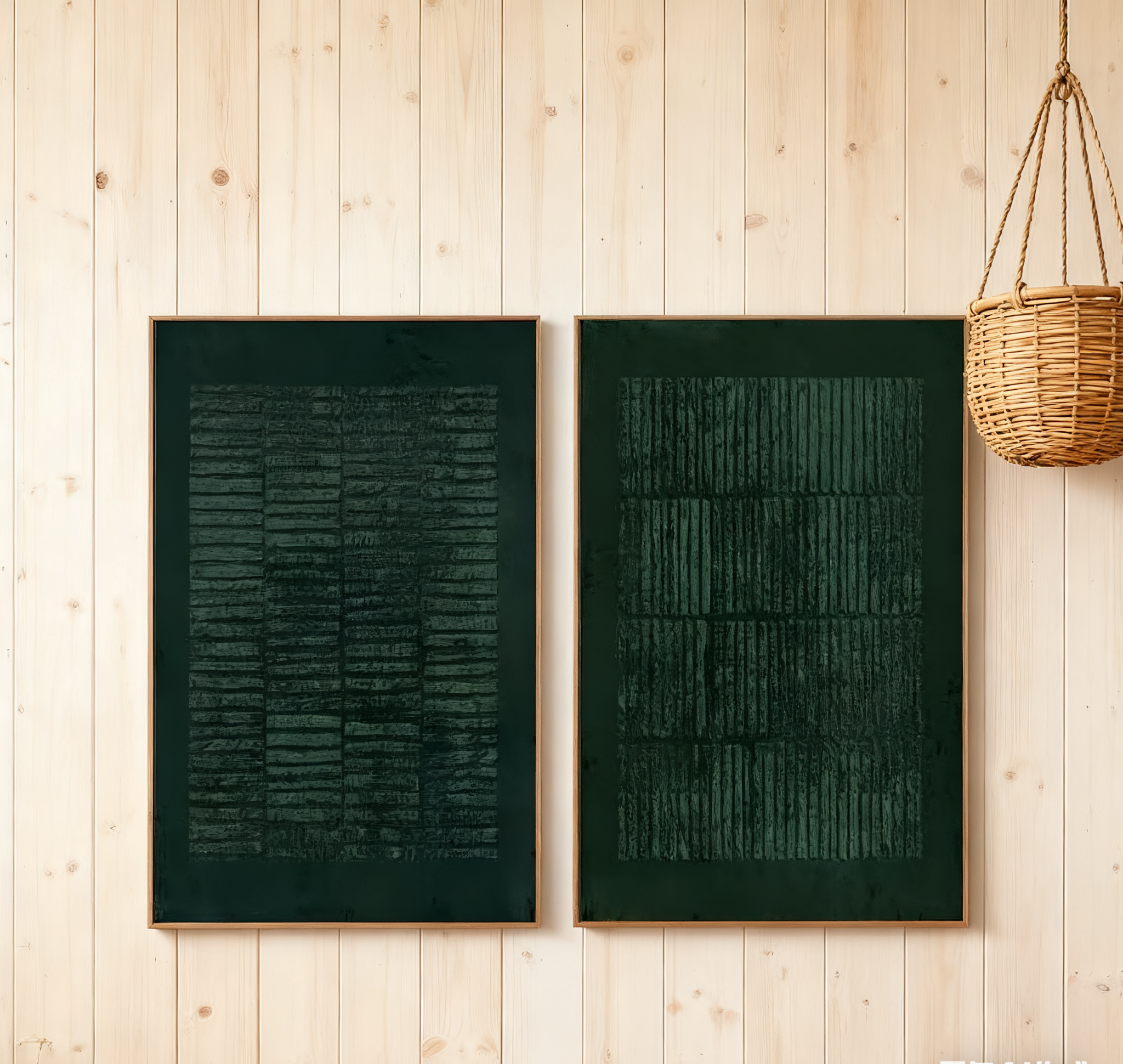 Blue & Green Abstract Painting SET OF 2 #AVG 001