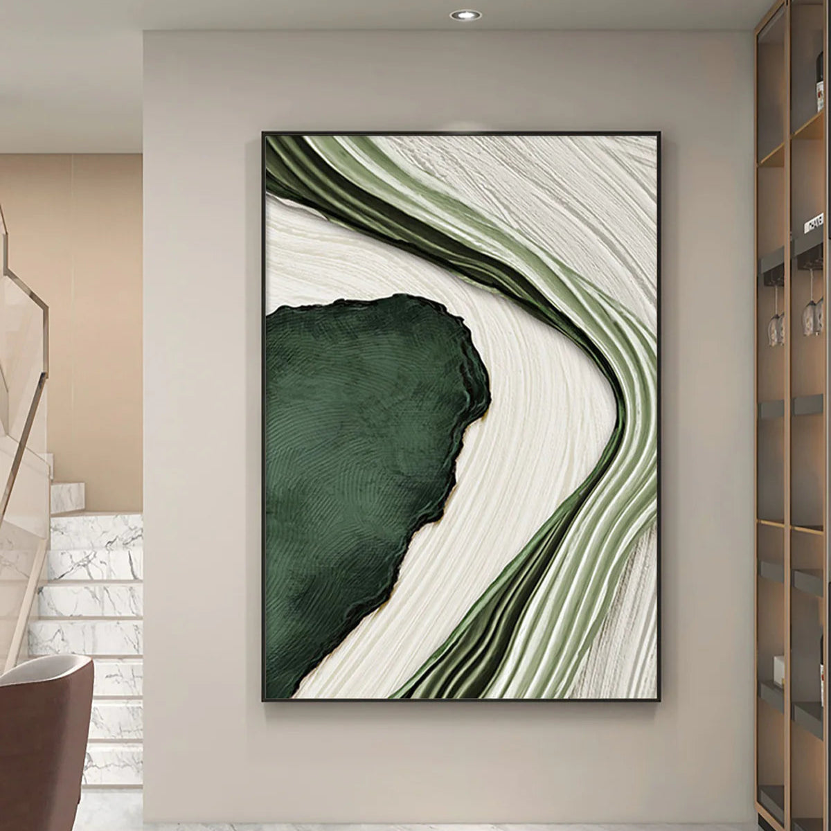 Blue & Green Abstract Painting #CXA 014