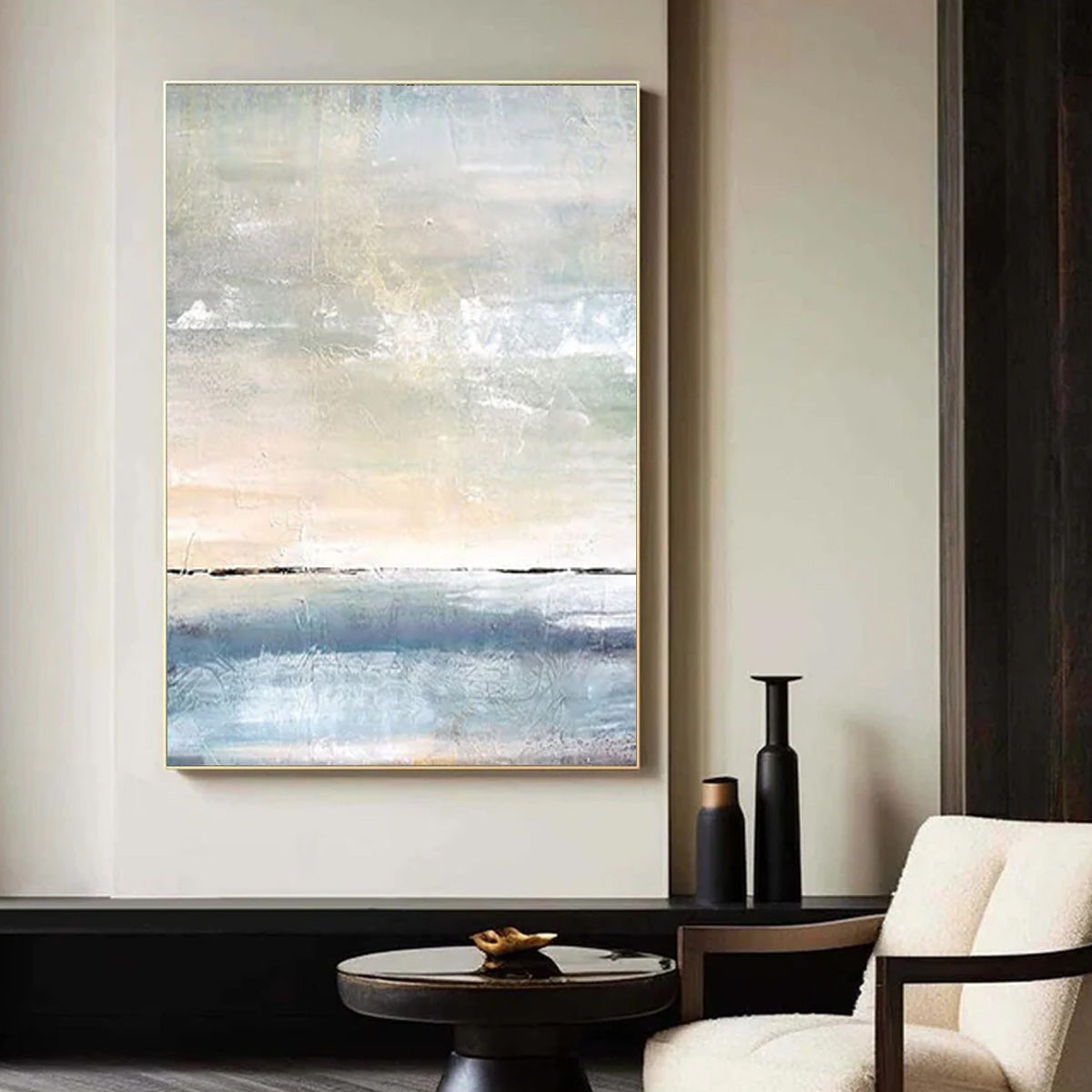 Ocean-themed oil painting wall decoration, hand-painted abstract artwork OP#004