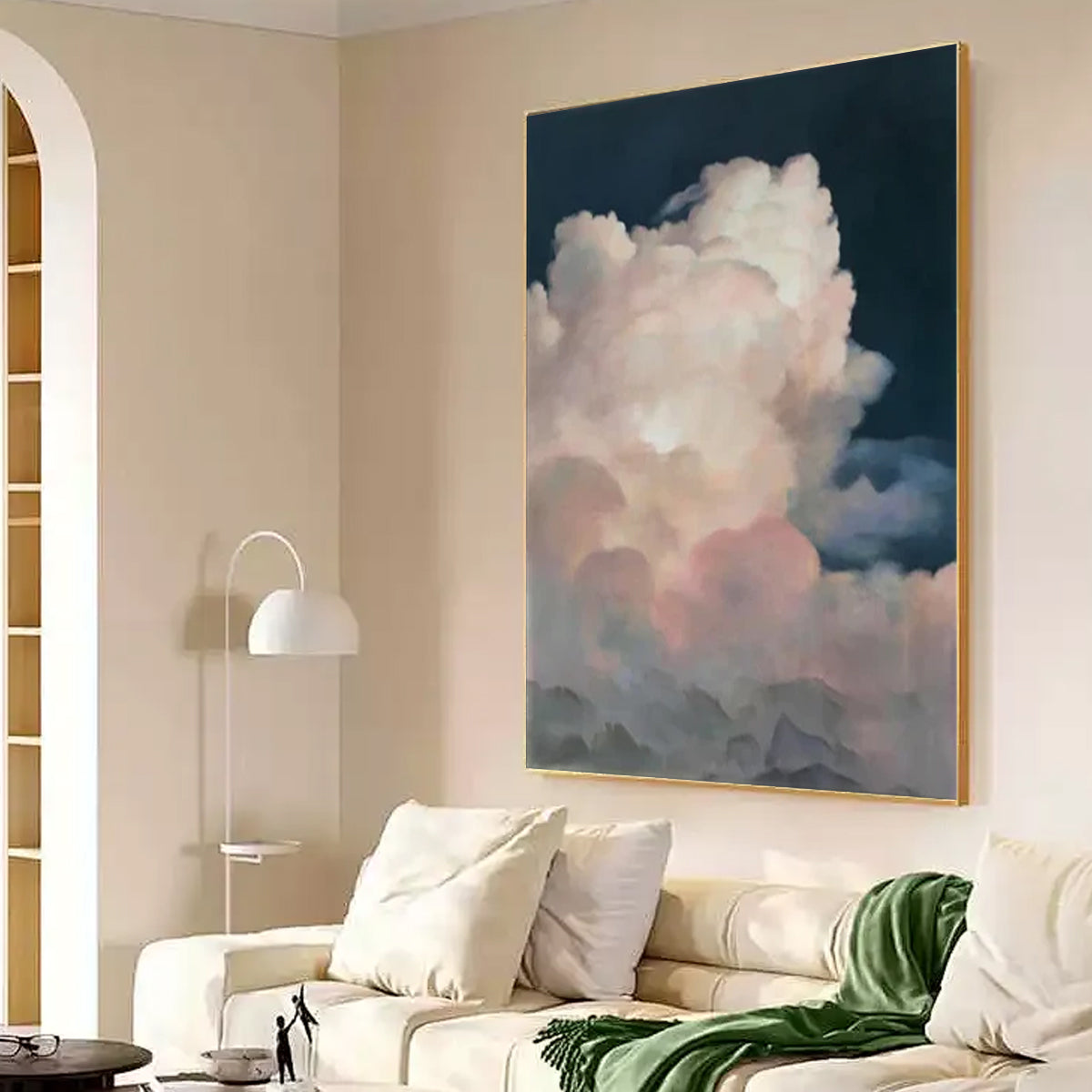 Sky-themed oil painting wall mural, hand-painted abstract artwork SP#001
