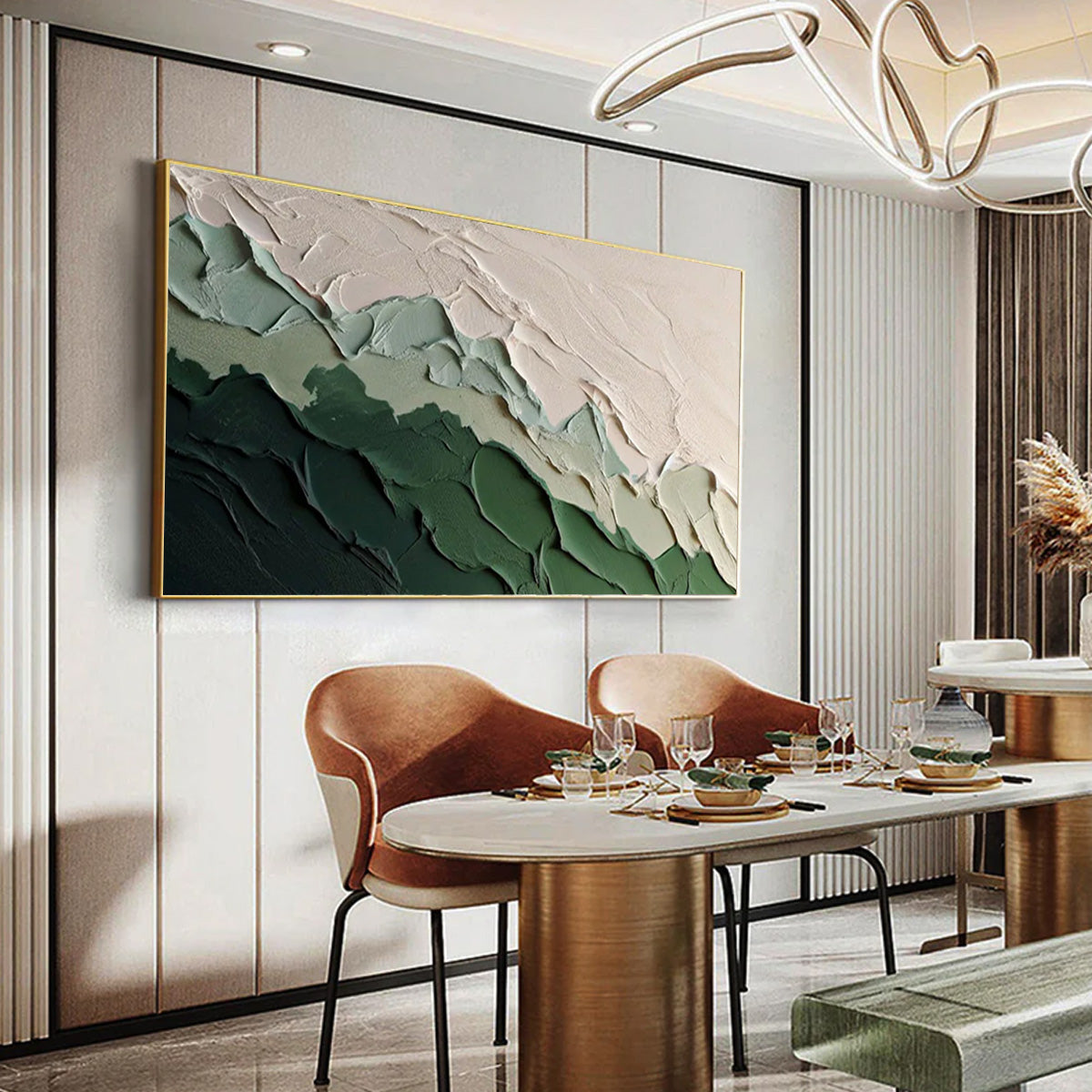 Ocean-themed oil painting wall decoration, hand-painted abstract artwork OP#001