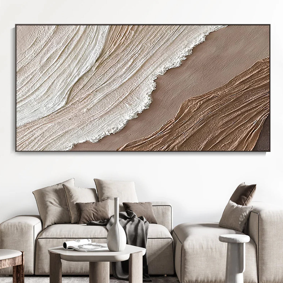 Ocean-themed oil painting wall decoration, hand-painted abstract artwork OP#012