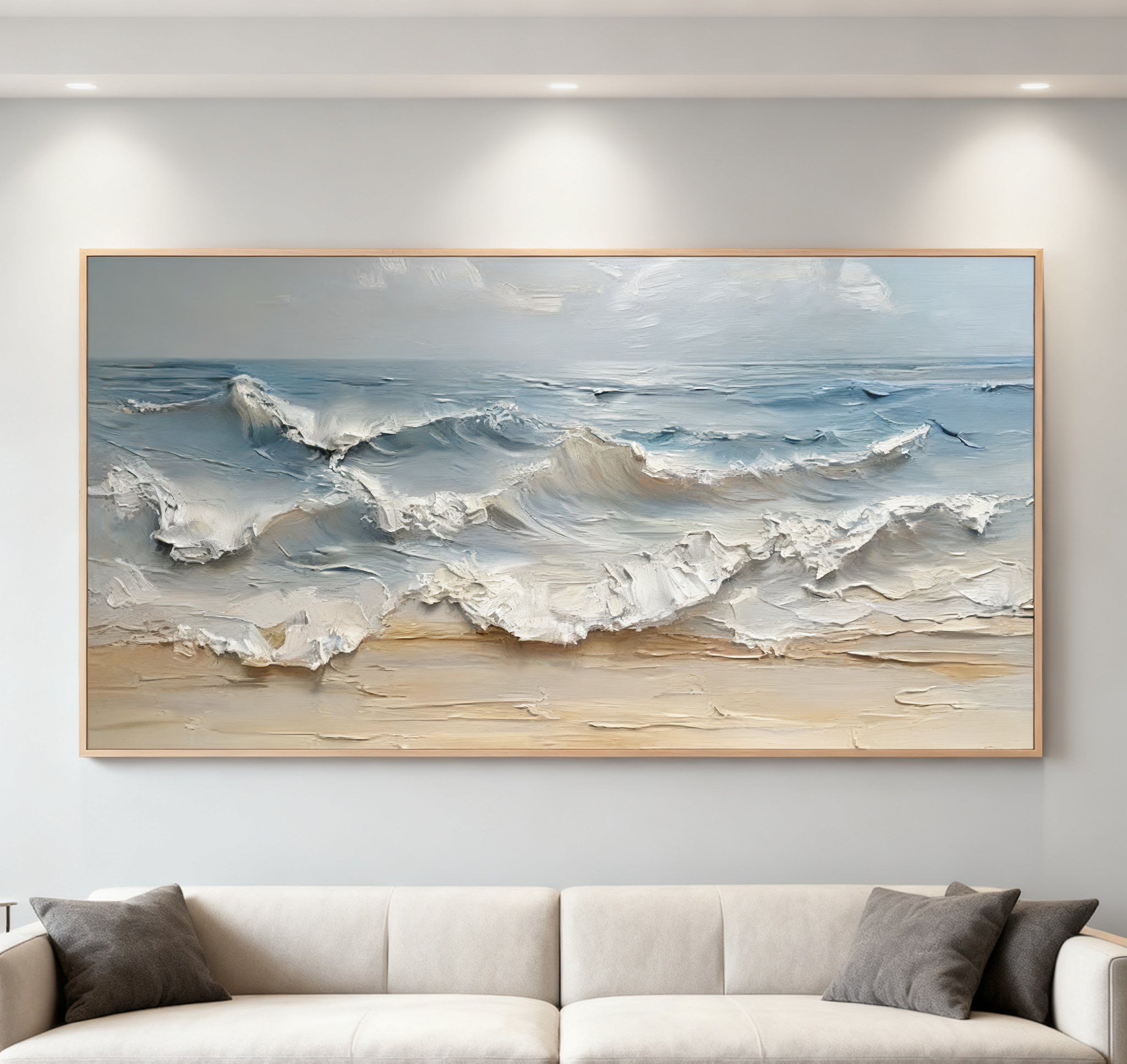 Large Textured Seascape Painting for Living Room Wall Art #OS 001