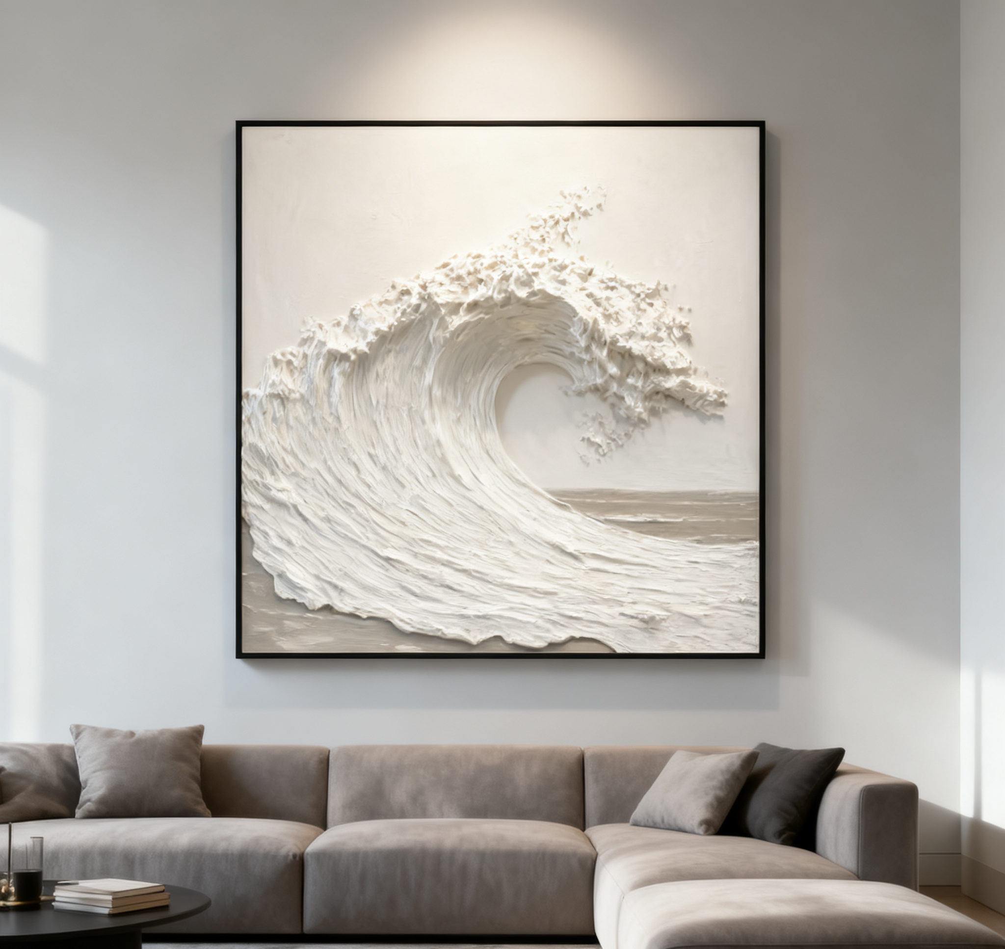 Textured Ocean Wave Art 3D Oil Painting for Modern Home Decor #BBM 036