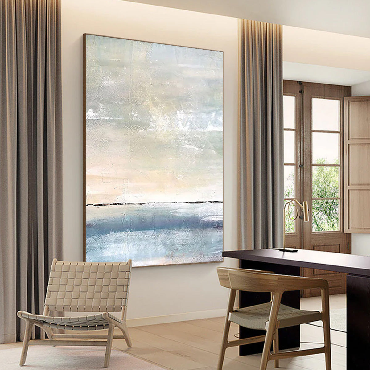 Ocean-themed oil painting wall decoration, hand-painted abstract artwork OP#004