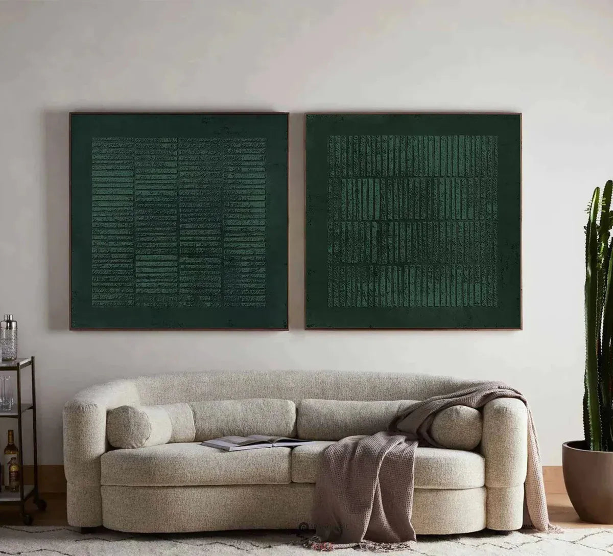 Blue & Green Abstract Painting SET OF 2 #AVG 001