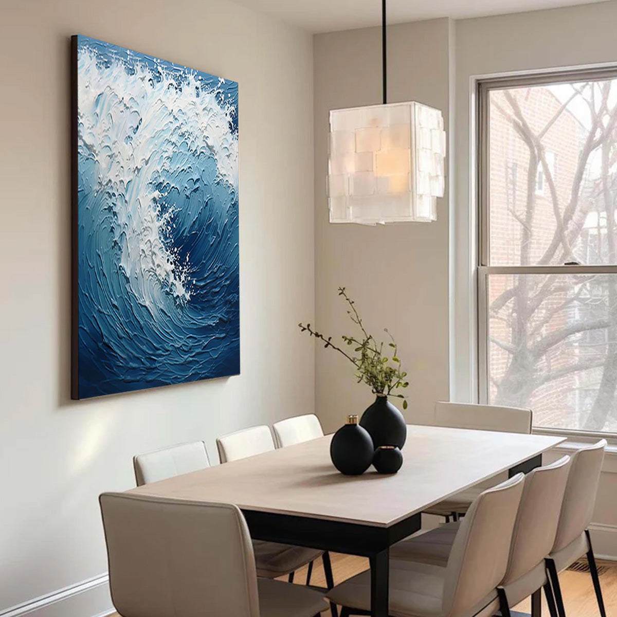 Ocean-themed oil painting wall decoration, hand-painted abstract artwork OP#002