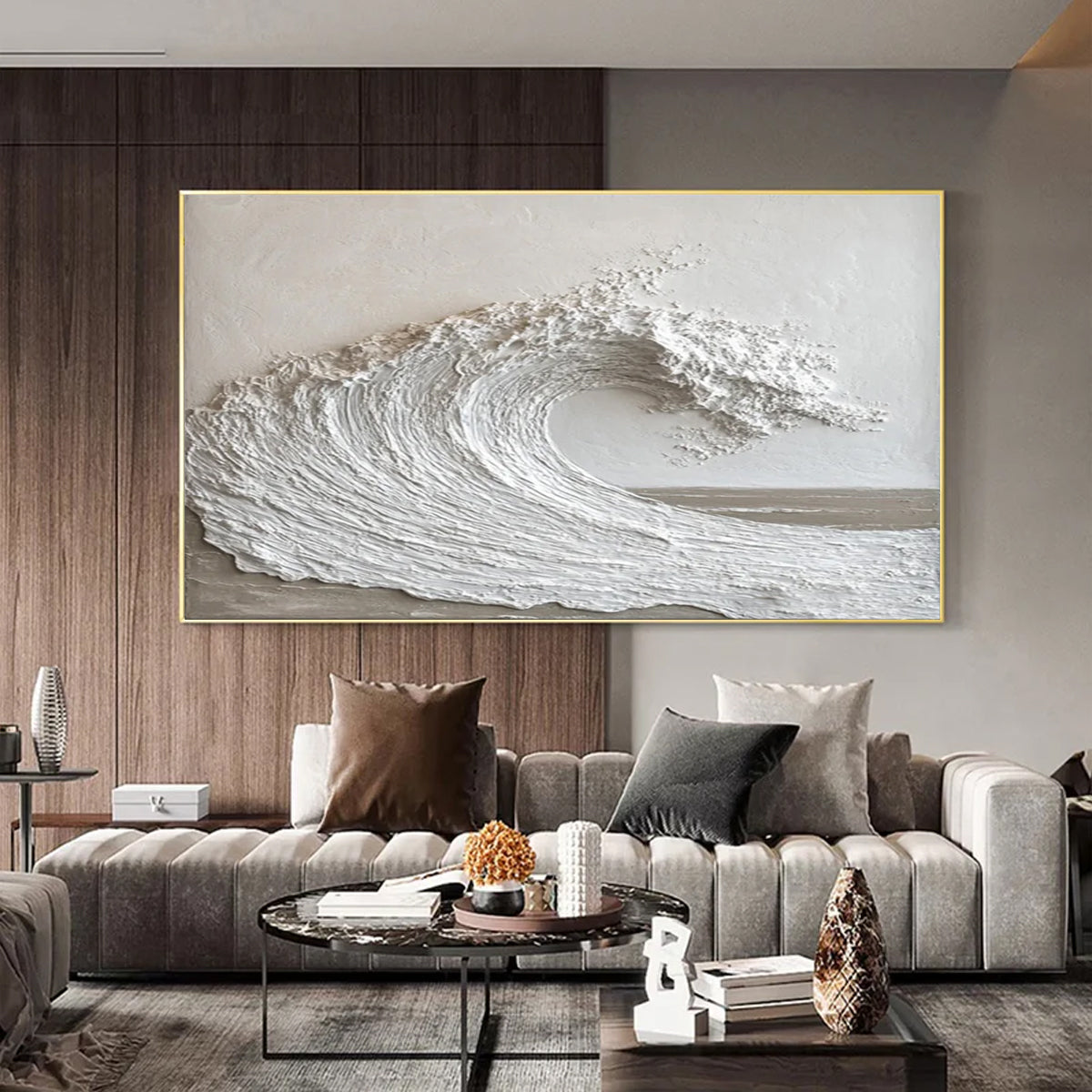 Ocean-themed oil painting wall decoration, hand-painted abstract artwork OP#009