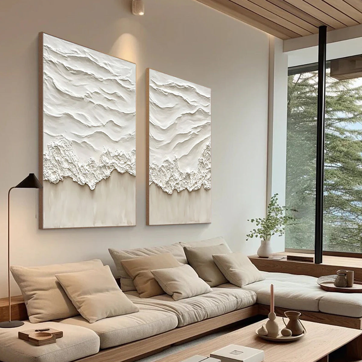 Ocean-themed oil painting wall decoration, hand-painted abstract artwork OP#007