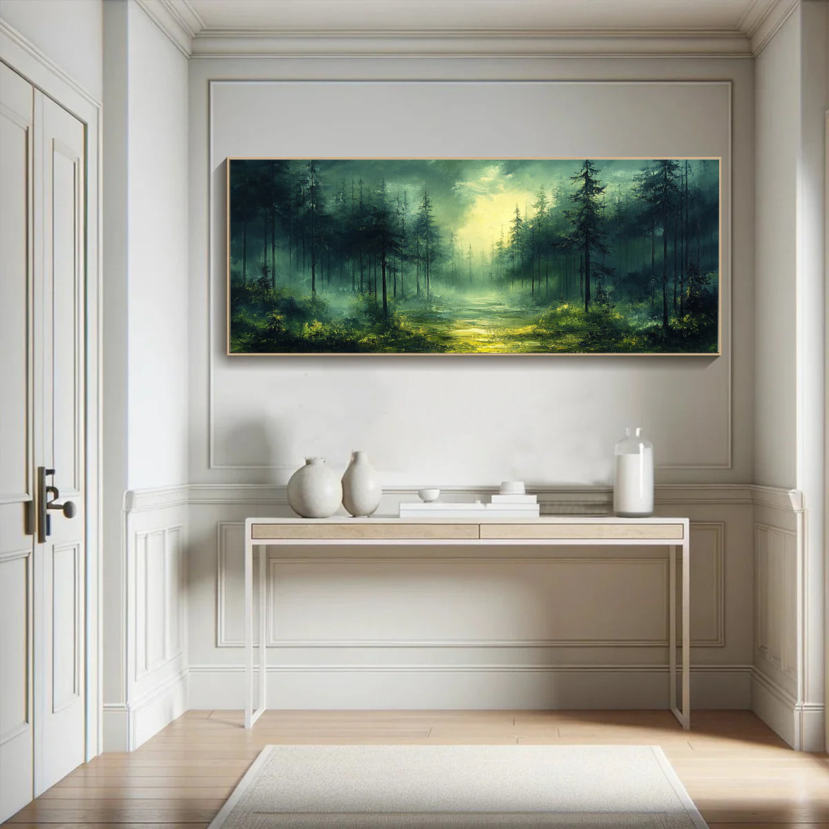 Flower and tree oil painting wall mural, hand-painted abstract artwork FP#001