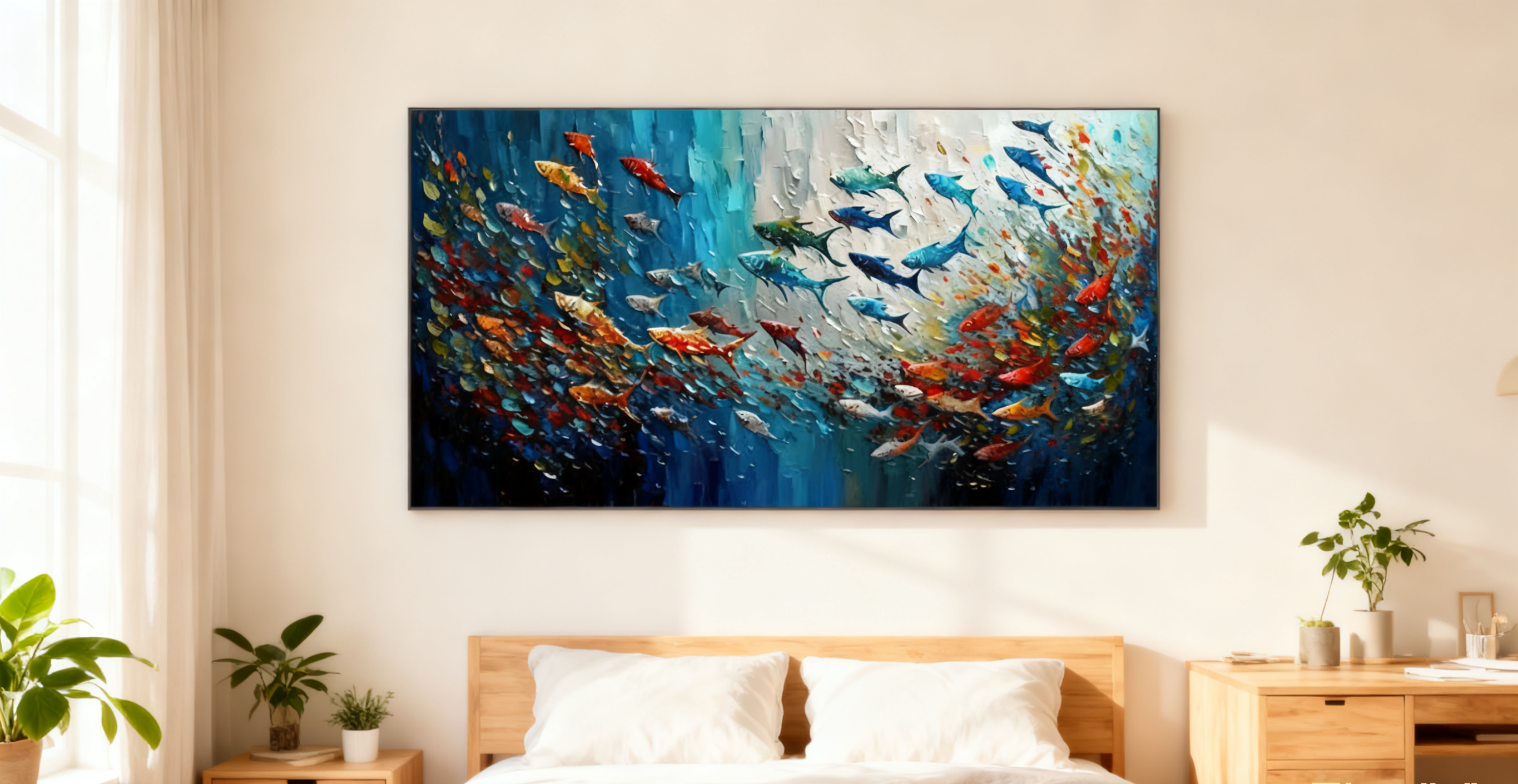 Blue & Green Minimalist Abstract Painting #BGM 009