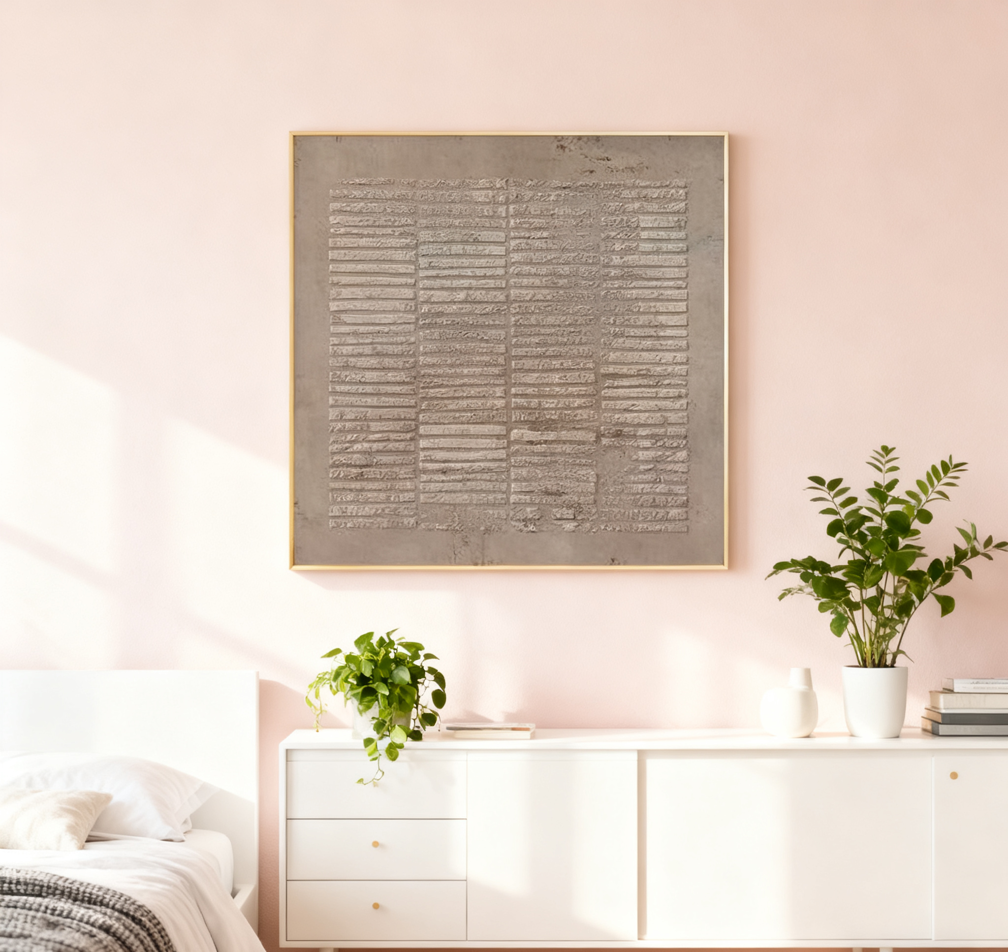 Beige & Brown Abstract Painting #CXA 028