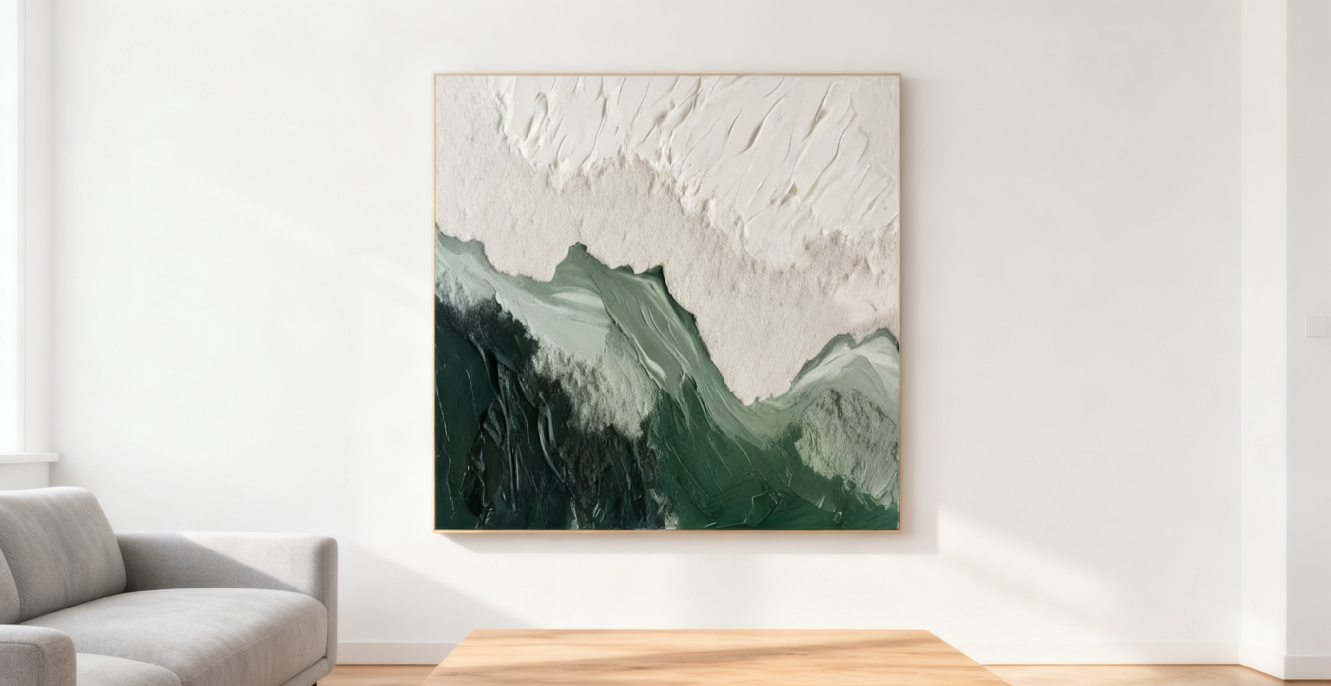 Blue & Green Minimalist Abstract Painting #BGM 001