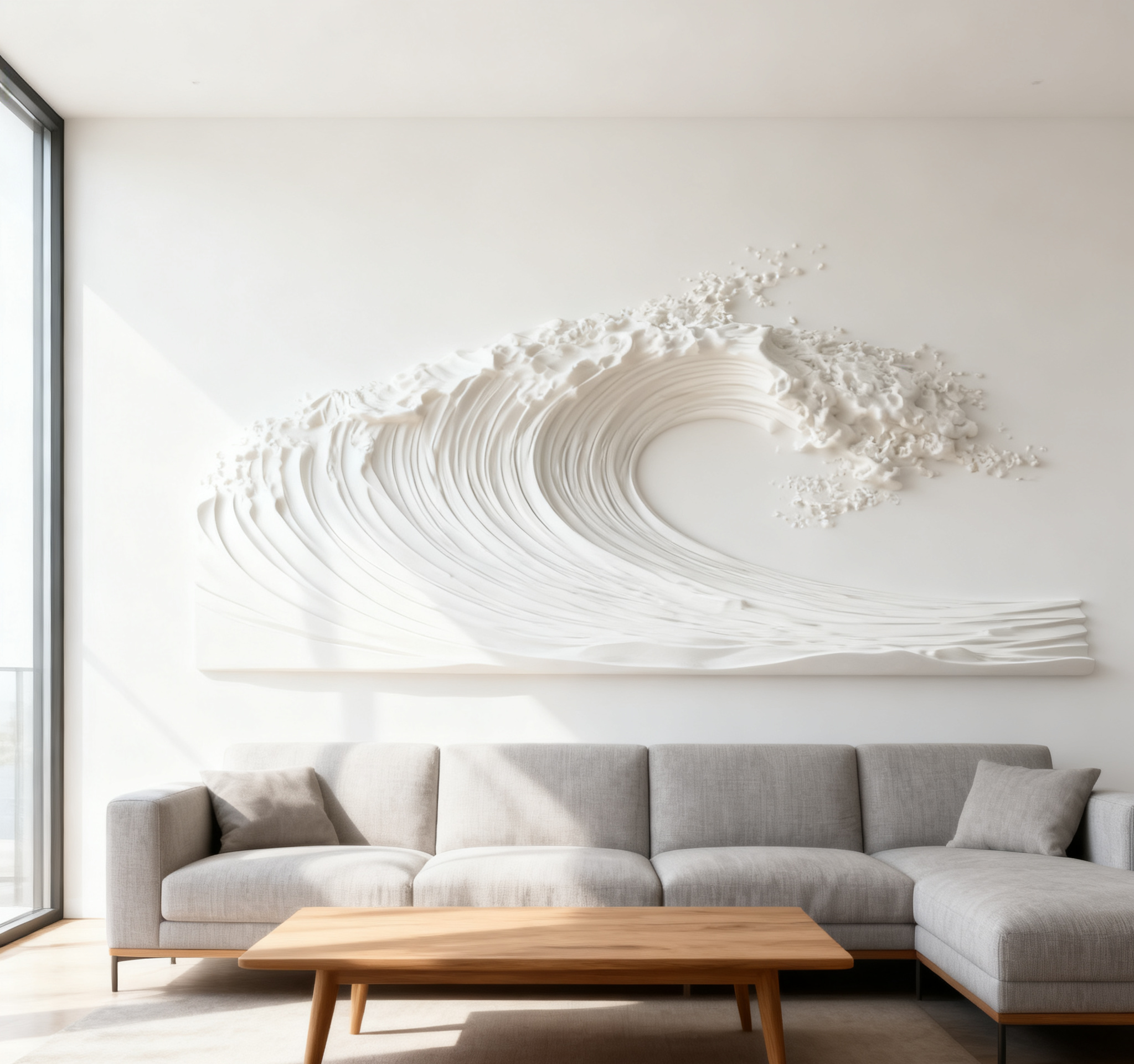 Textured Ocean Wave Art 3D Oil Painting for Modern Living Rooms #BBM 028