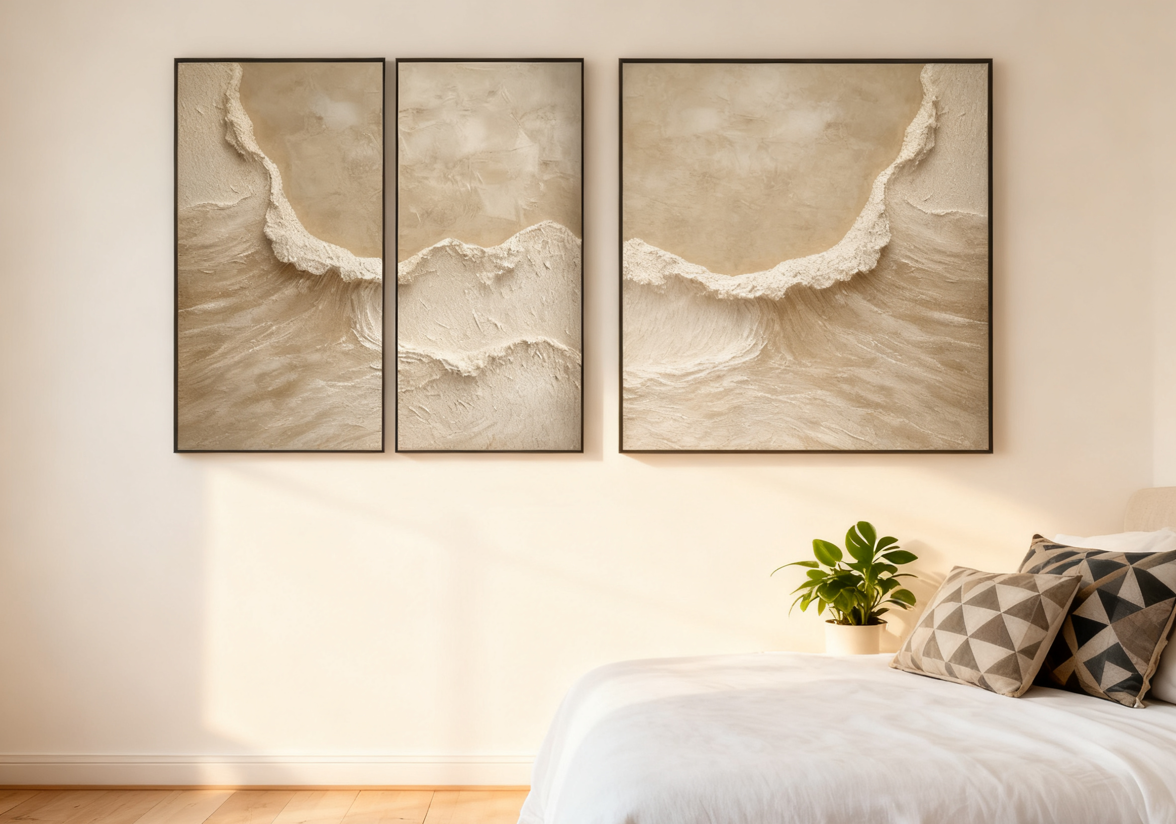 Beige & Brown Minimalist Painting Set Of 2 #BBS 004