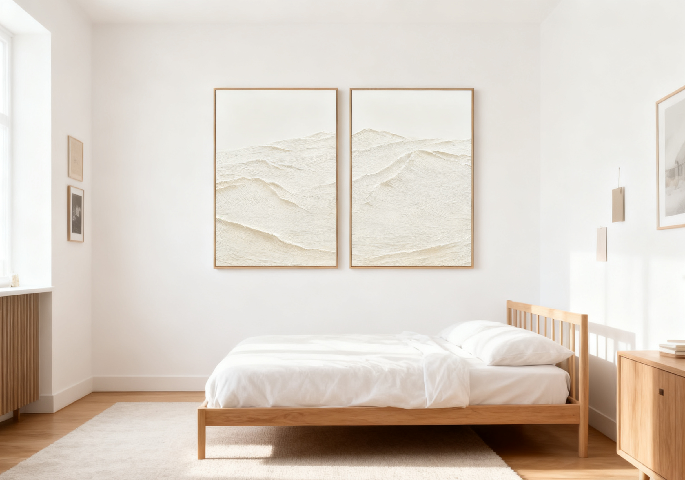 White Minimalist Abstract Painting SET OF 2 #AVG 024