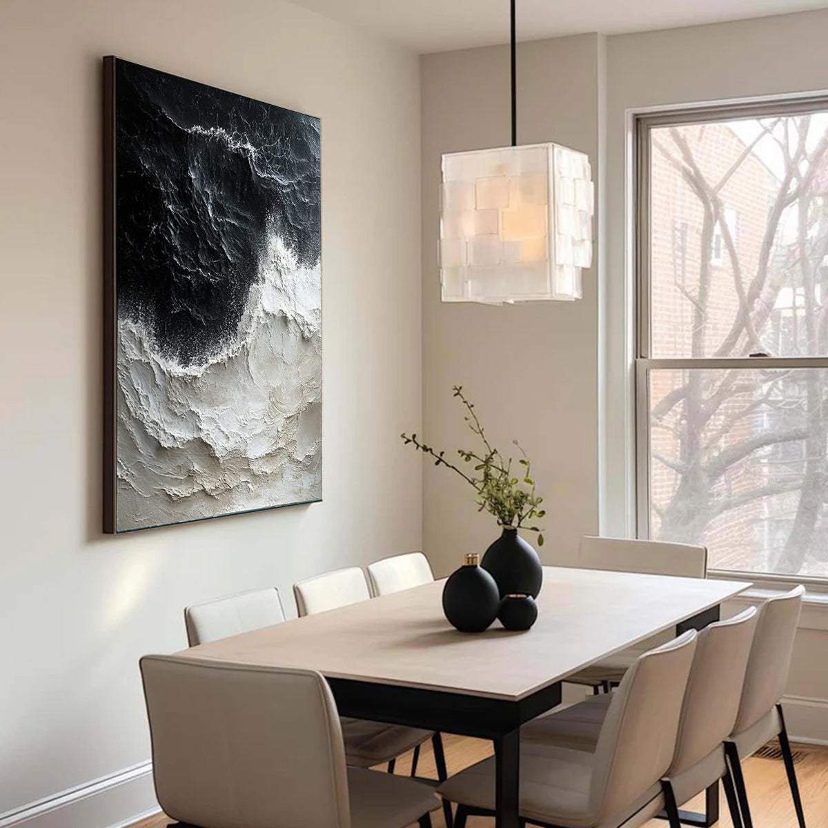 Ocean-themed oil painting wall decoration, hand-painted abstract artwork OP#008