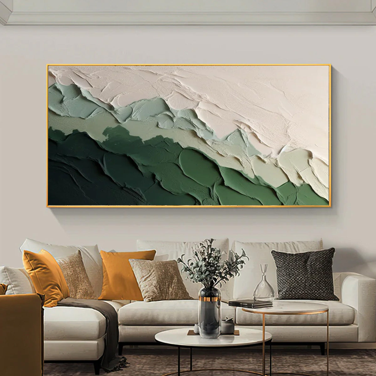 Ocean-themed oil painting wall decoration, hand-painted abstract artwork OP#001