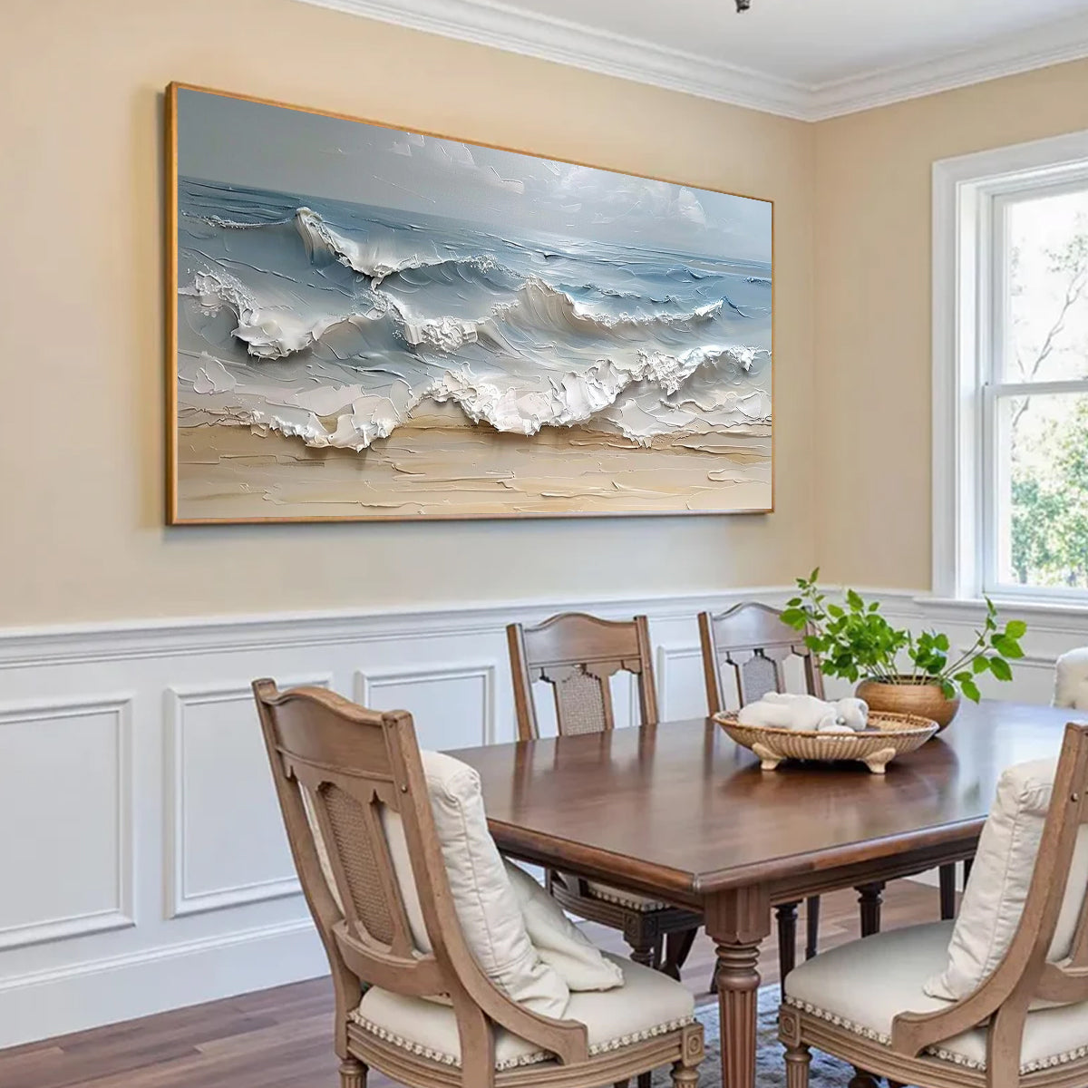 Ocean-themed oil painting wall decoration, hand-painted abstract artwork OP#005