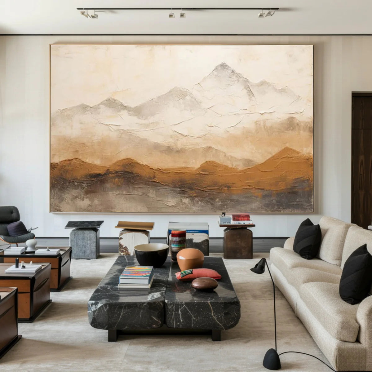 Earthy Peaks Contemporary Textured Mountain Wall Art #BGA 153