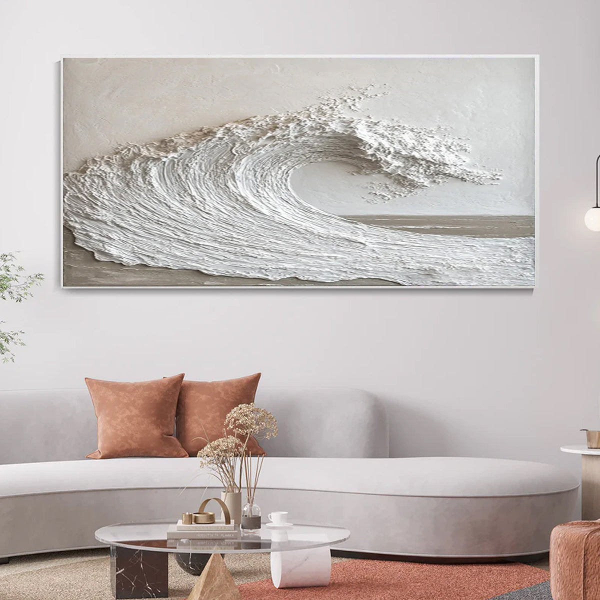 Ocean-themed oil painting wall decoration, hand-painted abstract artwork OP#009