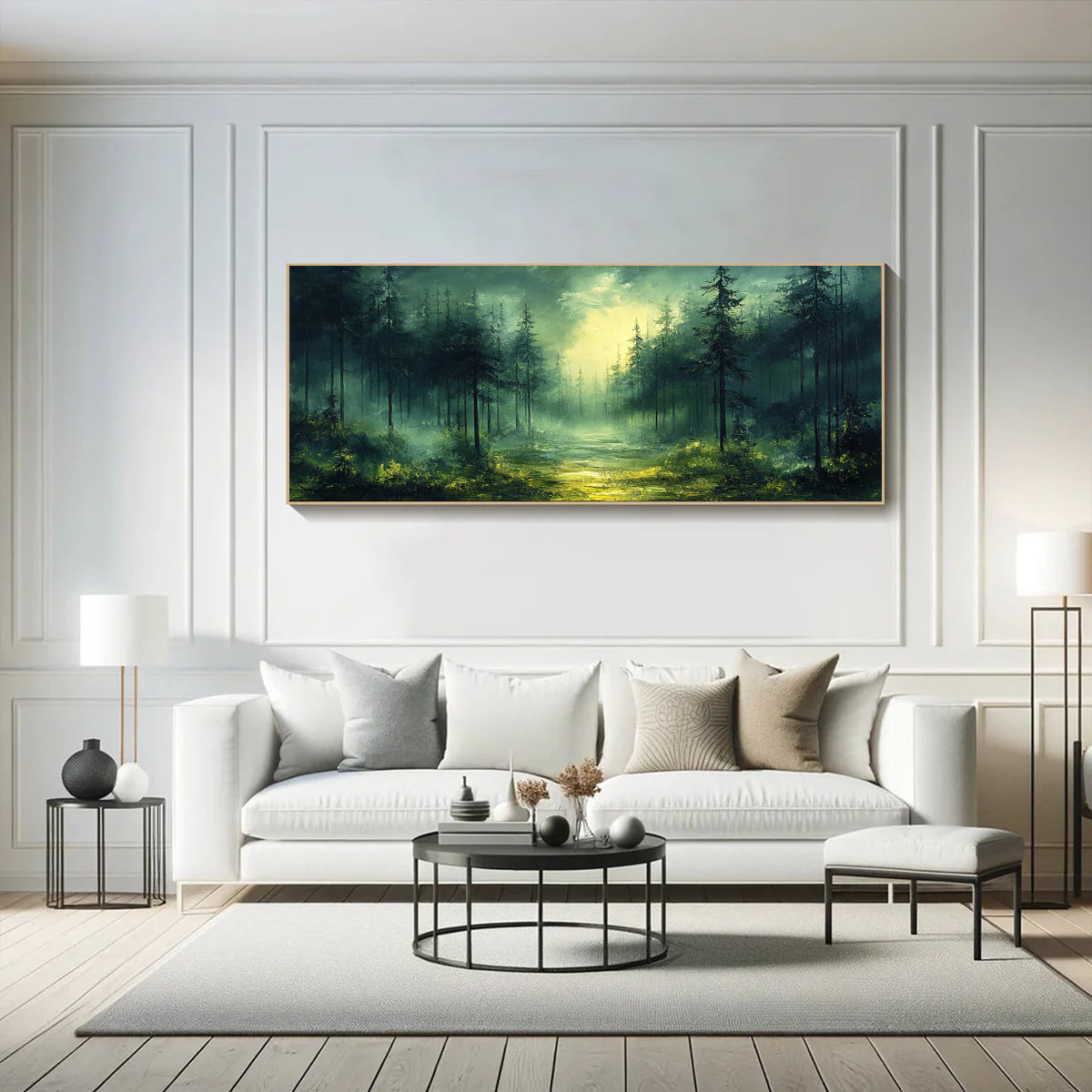 Flower and tree oil painting wall mural, hand-painted abstract artwork FP#001