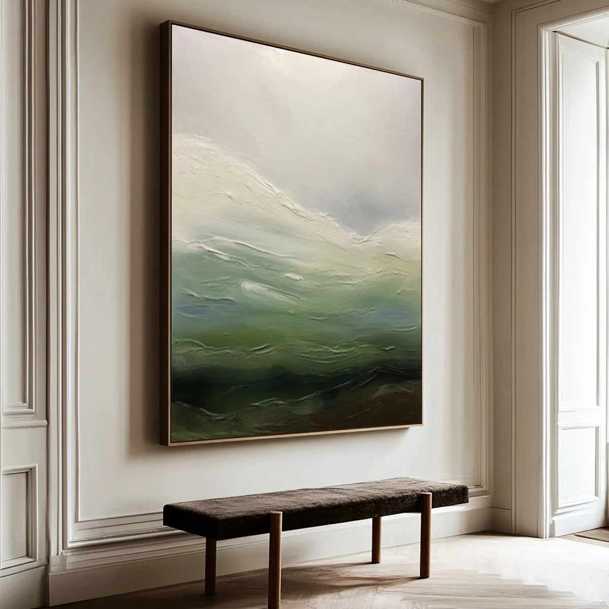 Contemporary Abstract with Blended Greens, Blues, and Whites #BGA 251