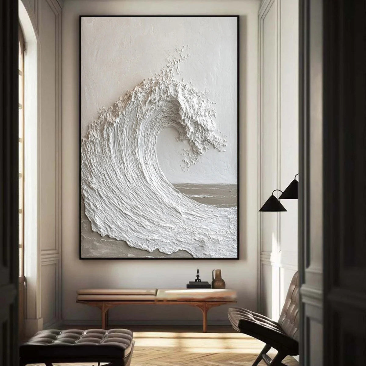 Textured Ocean Wave Art 3D Oil Painting for Modern Home Decor #BBM 036