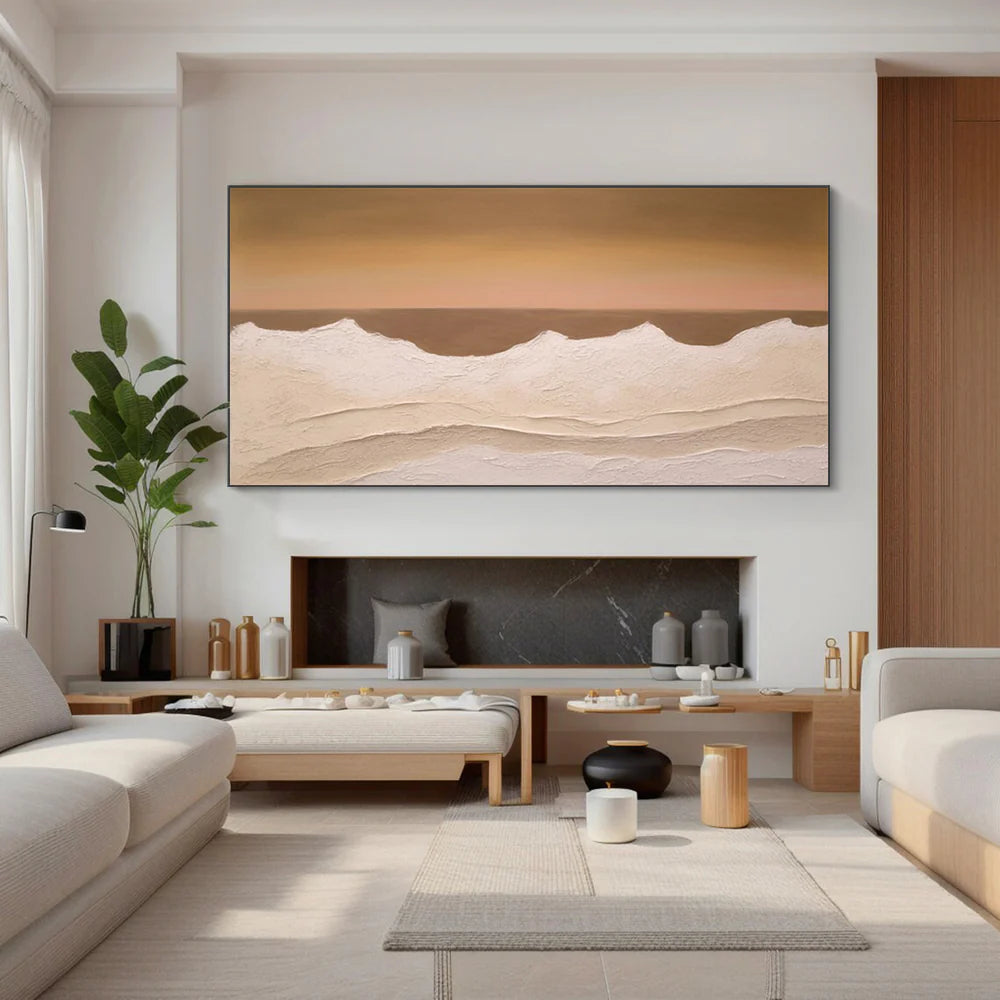 Contemporary Abstract with Textured Band, Minimalist Landscape #BGA 171