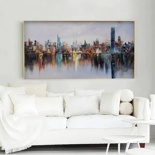Landscape oil painting wall art, hand-painted abstract artwork LP#001