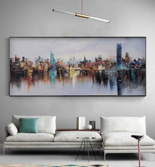 Landscape oil painting wall art, hand-painted abstract artwork LP#001