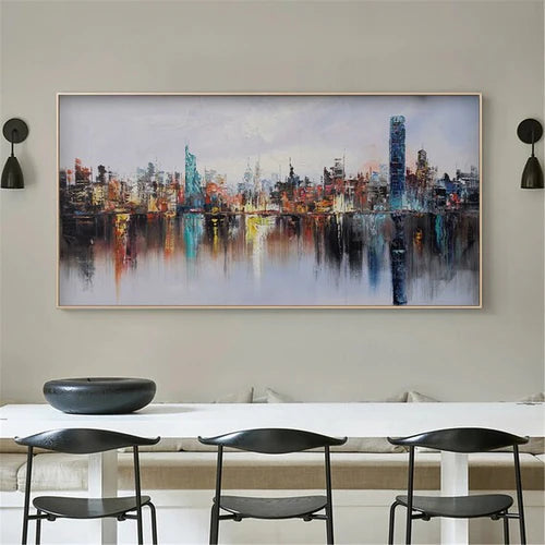 Landscape oil painting wall art, hand-painted abstract artwork LP#001