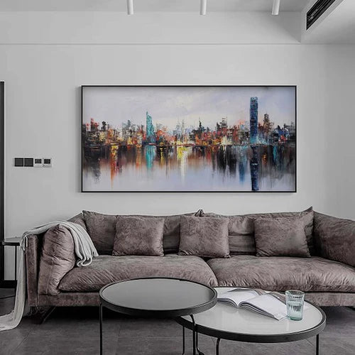 Landscape oil painting wall art, hand-painted abstract artwork LP#001