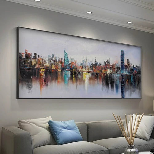 Landscape oil painting wall art, hand-painted abstract artwork LP#001