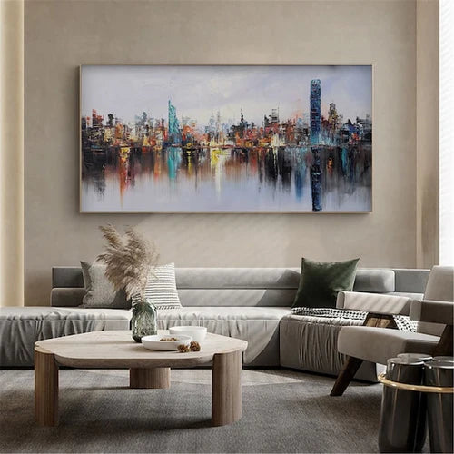 Landscape oil painting wall art, hand-painted abstract artwork LP#001