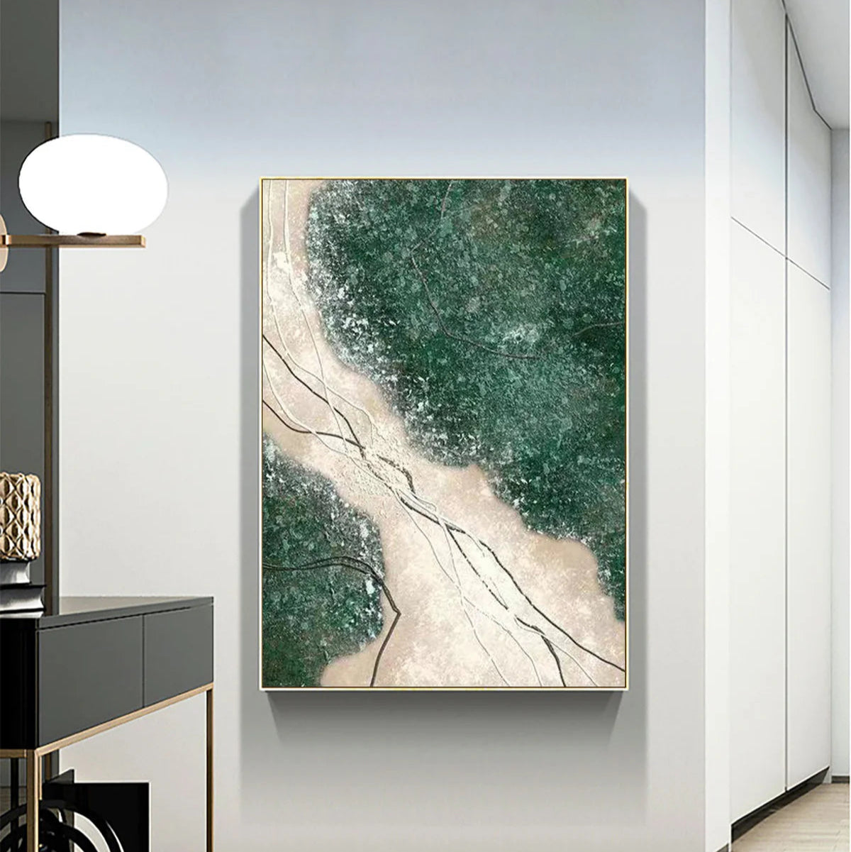 Blue & Green Abstract Painting #CXA 007