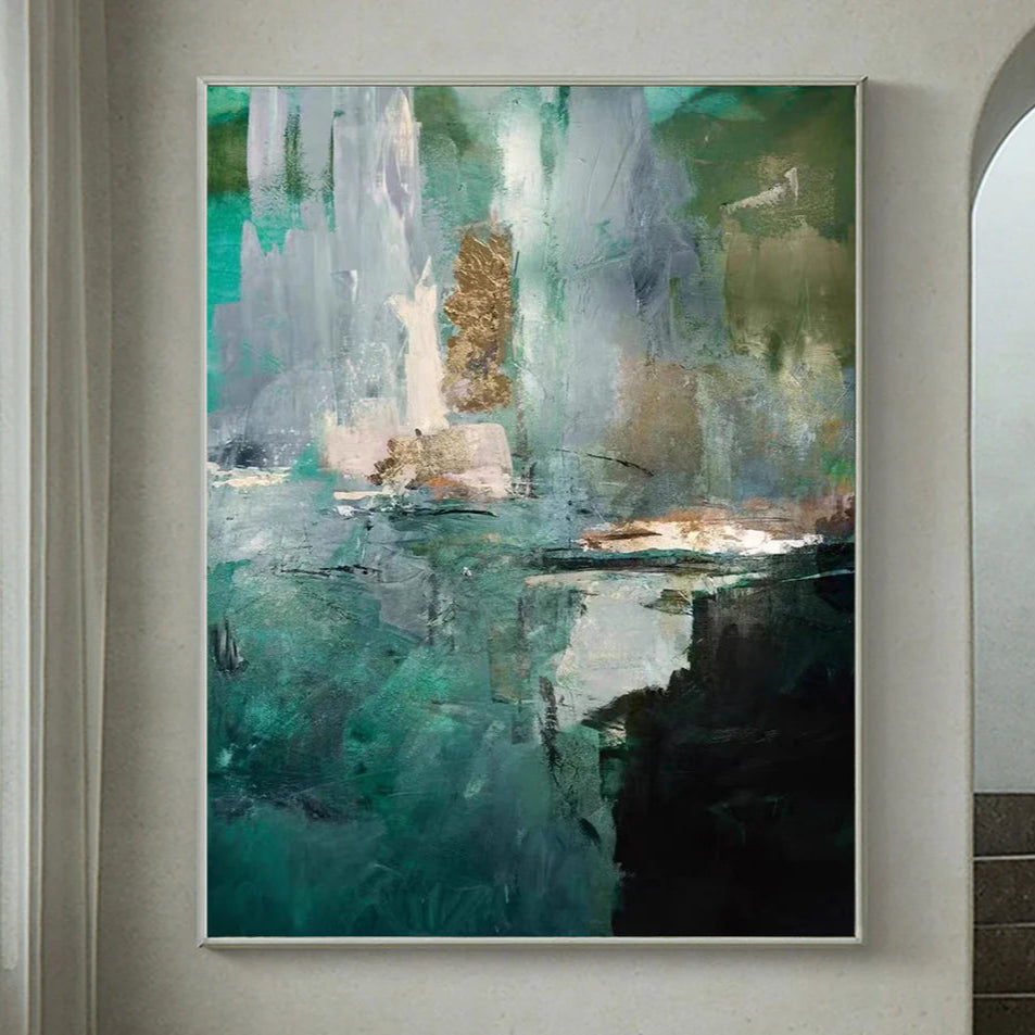 Blue & Green Abstract Painting #LL 008